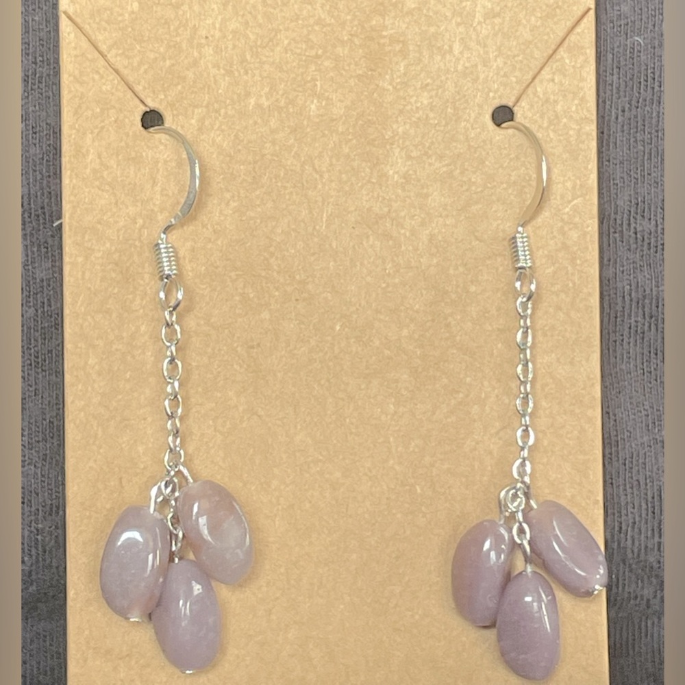 Handmade dangle stone earrings